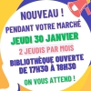 [ilustration]- Ouverture de la bibliothèque pendant le marché 2 jeudis par mois